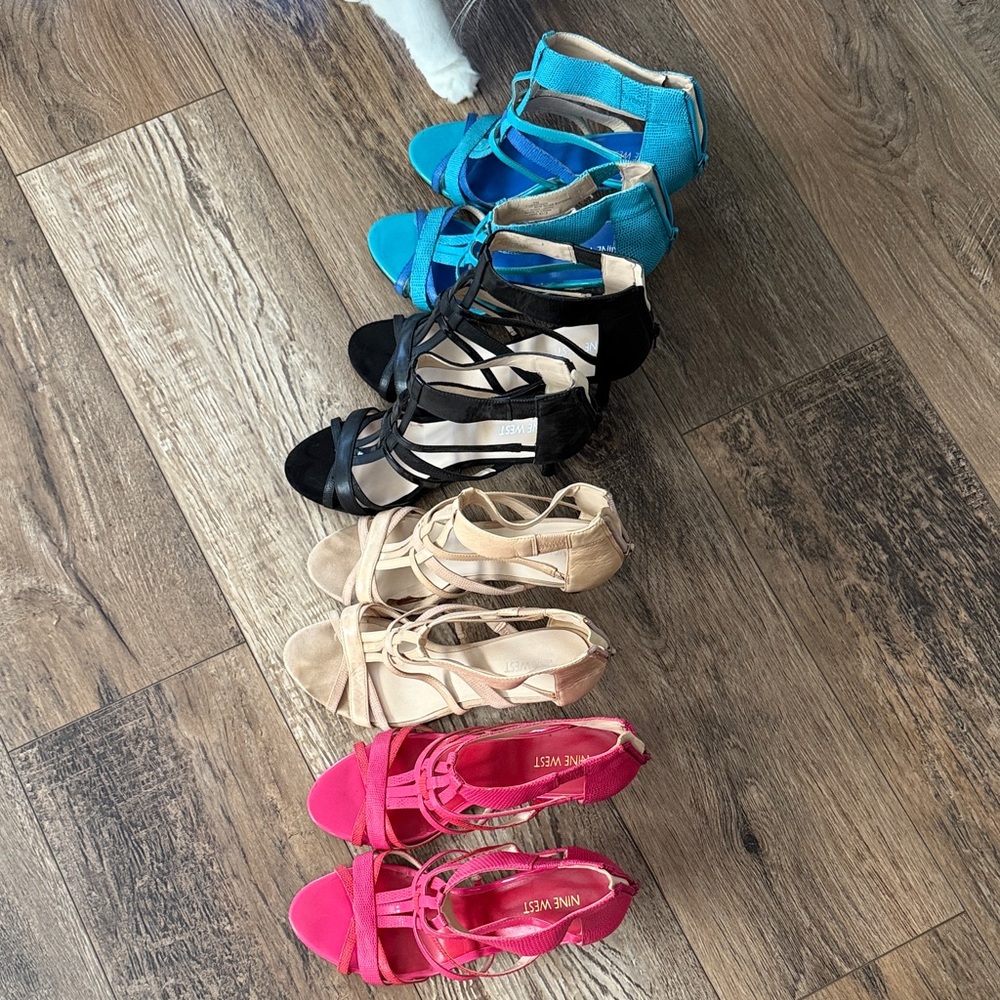 Nine West Women's Heels - Black, Beige, Pink, Blue Bundle set